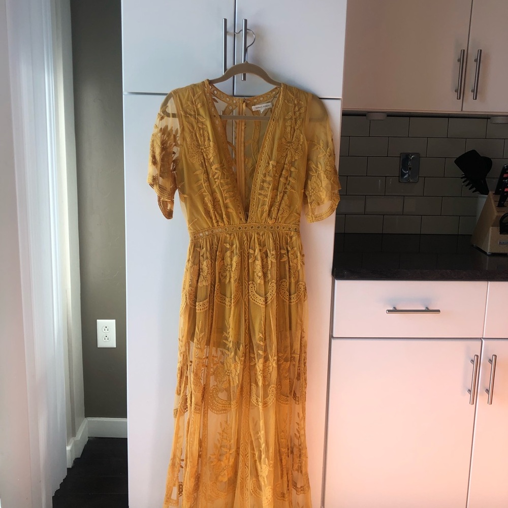 Mustard dress with shorts - Honeypunch